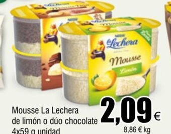 FROIZ Mousse La Lechera de limón o dúo chocolate 4x59 g unidad oferta