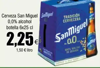 FROIZ Cerveza San Miguel Saniguel 0,0% alcohol botella 6x25 cl oferta