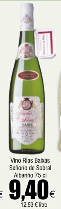 FROIZ Vino Rías Baixas Señorío de Sobral Albariño 75 cl oferta
