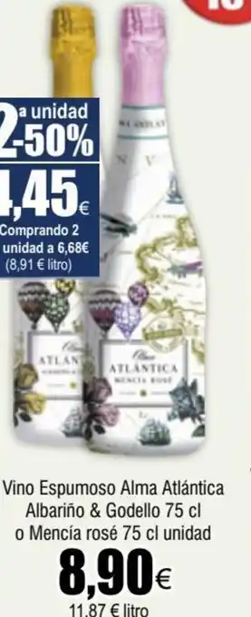 FROIZ Vino Espumoso alma Atlantica Albariño & Godello 75 cl o Mencía rosé 75 cl unidad oferta