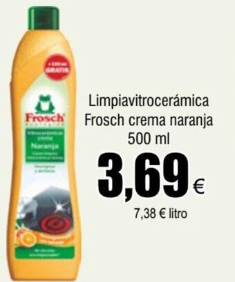 FROIZ Limpiavitrocerámica Frosch crema naranja 500 ml oferta