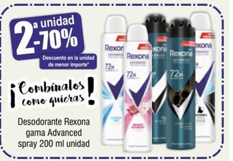 FROIZ Desodorante Rexona gama Advanced spray 200 ml unidad oferta