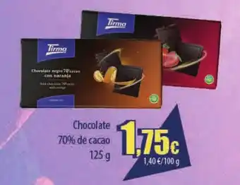 Spar Tenerife Chocolate 70% de cacao oferta