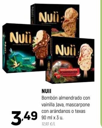Coviran NUII Bombón almendrado con vainilla Java, mascarpone con arándanos o texas 90 ml x 3 u oferta