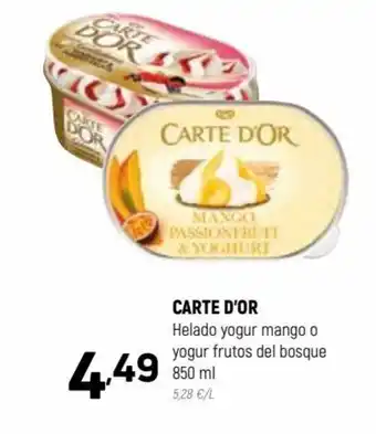 Coviran CARTE D'OR Helado yogur mango o yogur frutos del bosque 850 ml oferta