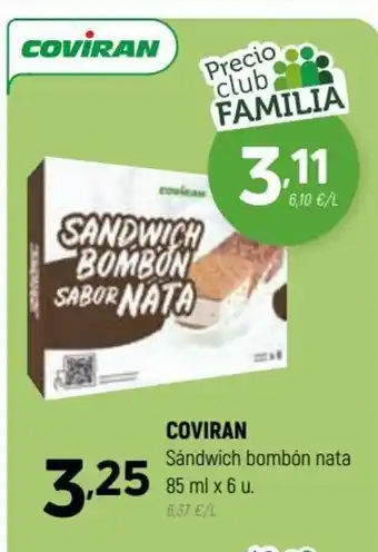 Coviran COVIRAN Sándwich bombón nata oferta