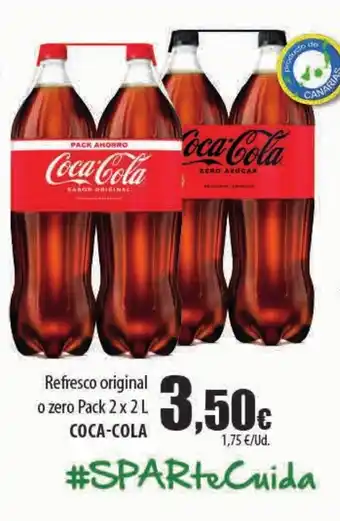 Spar Tenerife Refresco original o zero Pack 2 x 2 L COCA-COLA oferta