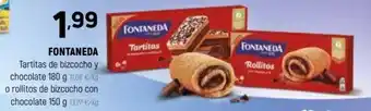 Coviran FONTANEDA Tartitas de bizcocho y chocolate 180 g oferta