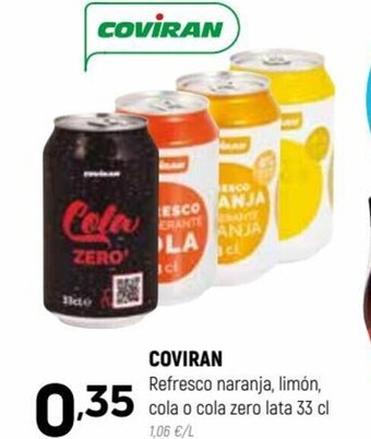 Coviran COVIRAN Refresco naranja, limón, cola o cola zero lata 33 cl oferta