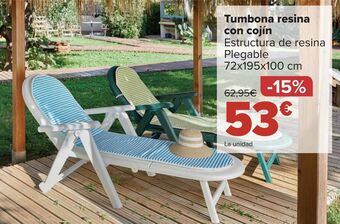 Carrefour Tumbona resina con cojín oferta