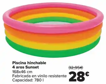 Carrefour Piscina hinchable 4 aros sunset oferta