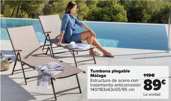 Carrefour Tumbona plegable málaga oferta