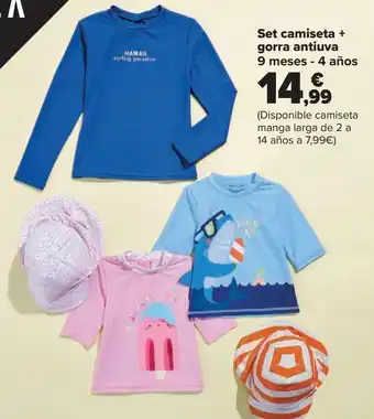 Carrefour Set camiseta + gorra antiuva oferta
