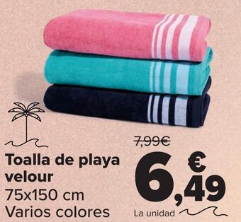 Carrefour Toalla de playa velour oferta