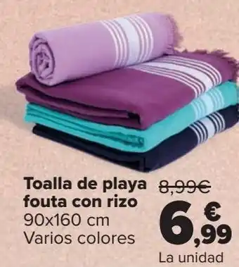 Carrefour Toalla de plata fouta con rizo oferta