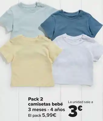 Carrefour Pack 2 camisetas bebé oferta
