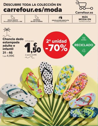 Carrefour Chancla dedo estampada adulto e infantil oferta