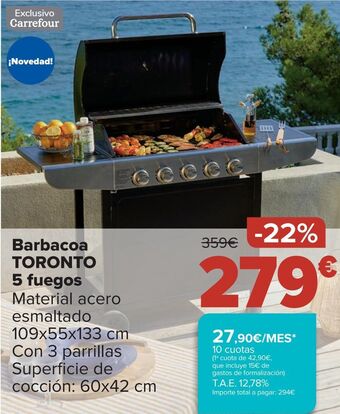 Carrefour Barbacoa toronto 5 fuegos oferta