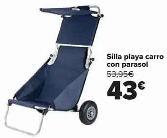 Carrefour Silla playa carro con parasol oferta