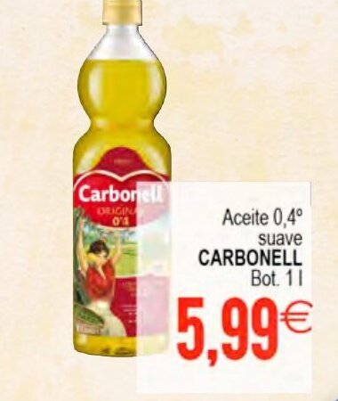 Plenus Supermercados Aceite 0,4° suave CARBONELL oferta