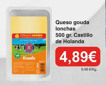 Spar La Palma Queso gouda lonchas 500 gr. Castillo de Holanda oferta