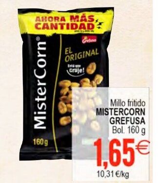 Plenus Supermercados Millo fritido MISTERCORN GREFUSA Bol. 160 g oferta