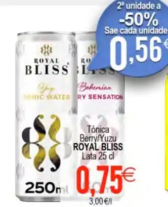 Plenus Supermercados Tónica Berry/Yuzu ROYAL BLISS Lata 25 cl oferta
