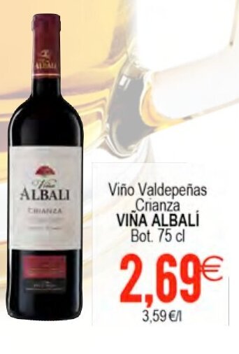 Plenus Supermercados Viño Valdepeñas Crianza VIÑA ALBALÍ Bot. 75 cl oferta