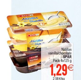 Plenus Supermercados Natillas vainilla/chocolate SPAR Pack 4x125 g oferta