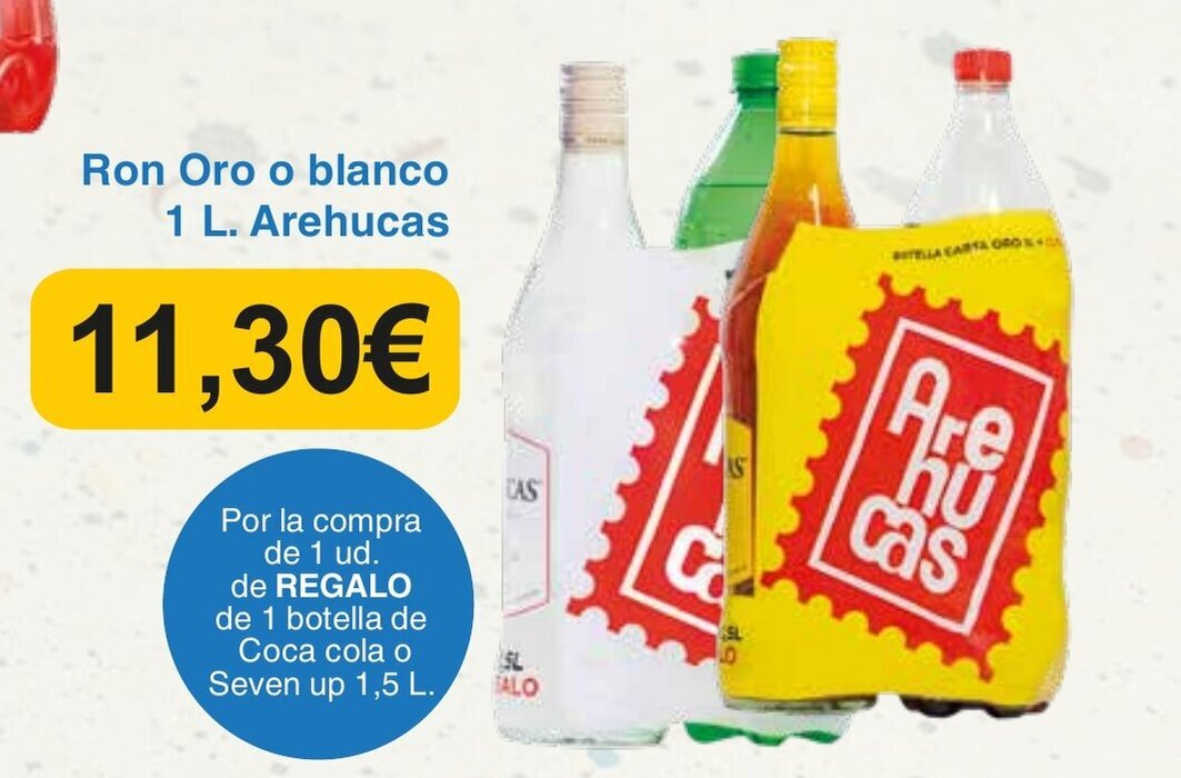 Spar La Palma Ron Oro o blanco 1 L. Arehucas oferta