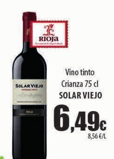 Spar Tenerife Vino tinto Crianza 75 cl SOLAR VIEJO oferta