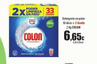 Spar Tenerife Detergente en polvo 30 dosis +3 Gratis 2 Kg COLON oferta