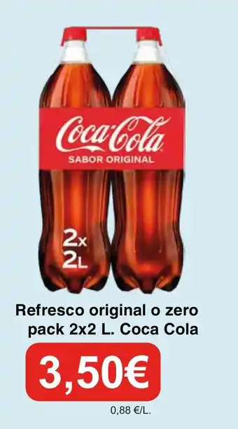 Spar La Palma Refresco original o zero pack 2x2 L. Coca Cola oferta