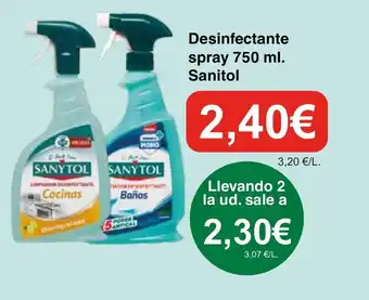 Spar La Palma Desinfectante spray 750 ml. Sanitol oferta