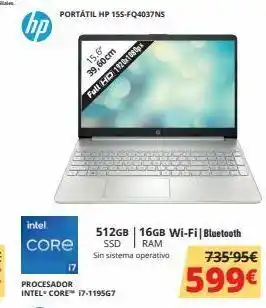 Dynos Informática Intel core 15.6 39,60cm full hd 1920x1080px procesador intel core 17-119567 155-fq4037ns 512gb 16gb wi-fi bluetooth ssd oferta