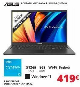 Dynos Informática 15.6 intel core 39,60cm full hd 1920x1080px 13 procesador intel® core™ i3-111564 asus vivobook 512gb 8gb wi-fi | blueto oferta