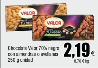 FROIZ Chocolate Valor 70% negro con almendras o avellanas 250 g unidad oferta
