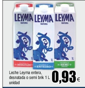 FROIZ Leche Leyma entera, desnatada o semi brik 1 L unidad oferta