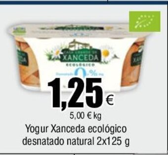 FROIZ Yogur Xanceda ecológico desnatado natural 2x125 g oferta