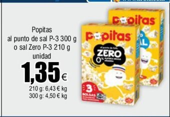 FROIZ Popitas al punto de sal P-3 300 g o sal Zero P-3 210 g unidad oferta