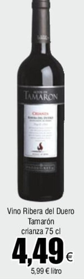 Froiz Vino Ribera del Duero Tamarón crianza 75 cl oferta