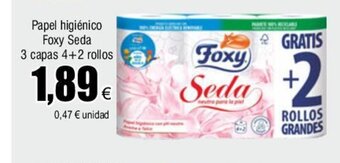 FROIZ Papel higiénico Foxy Seda 3 capas 4+2 rollos oferta