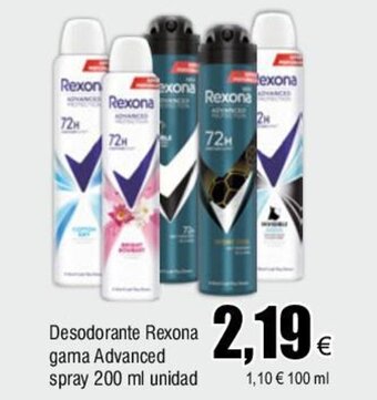 FROIZ Desodorante Rexona gama Advanced spray 200 ml unidad oferta