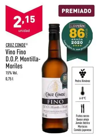 ALDI Cruz Conde Vino Fino D.O.P. Montilla-Moriles 0,75 L oferta