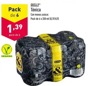 ALDI Quelly Tónica Con menos azúcar Pack de 6 x 330 ml oferta