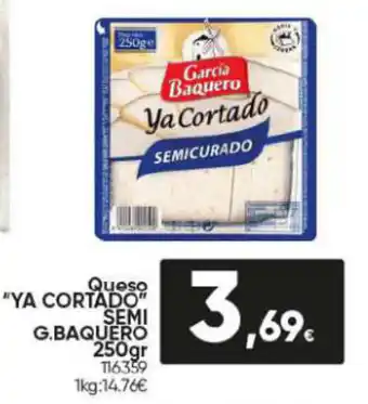 Family Cash Queso "YA CORTADO" SEMI G.BAQUERO 250gr oferta