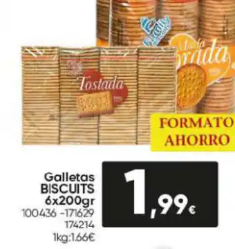 Family Cash Galletas BISCUITS 6x200gr oferta