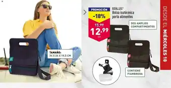 ALDI Royal Life Bolsa isotérmica porta alimentos 34 x 26 x 19,5 cm oferta