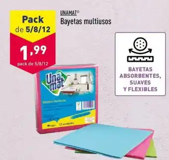 ALDI Unamat Bayetas multíusos Pack de 5/8/12 oferta
