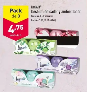 ALDI Liquair Deshumidificador y ambientador Pack de 3 oferta